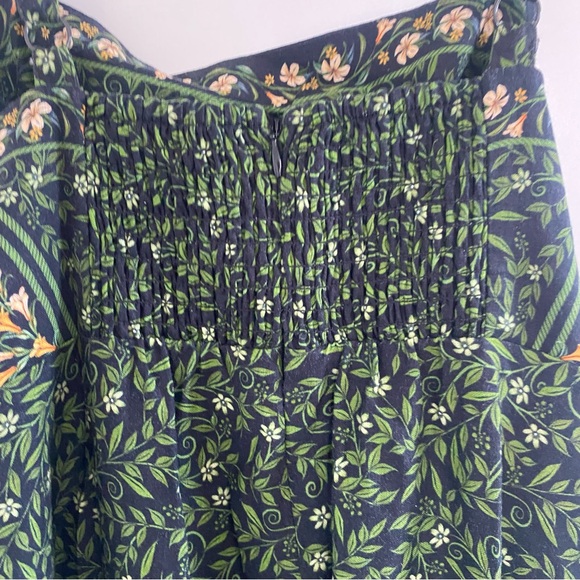 Farm Rio Flowers Arch Sleeveless Linen Blend Midi Dress XXS NWT